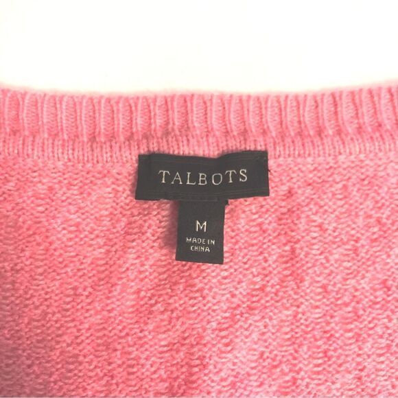 Talbots Lambswool Blend Sweater With Split Hem in Pink Soft & Comfy - Picture 6 of 8